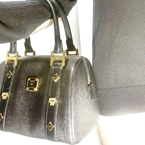 MCM Black Boston FIRM bag Handbag Purse - Picture 4 of 14